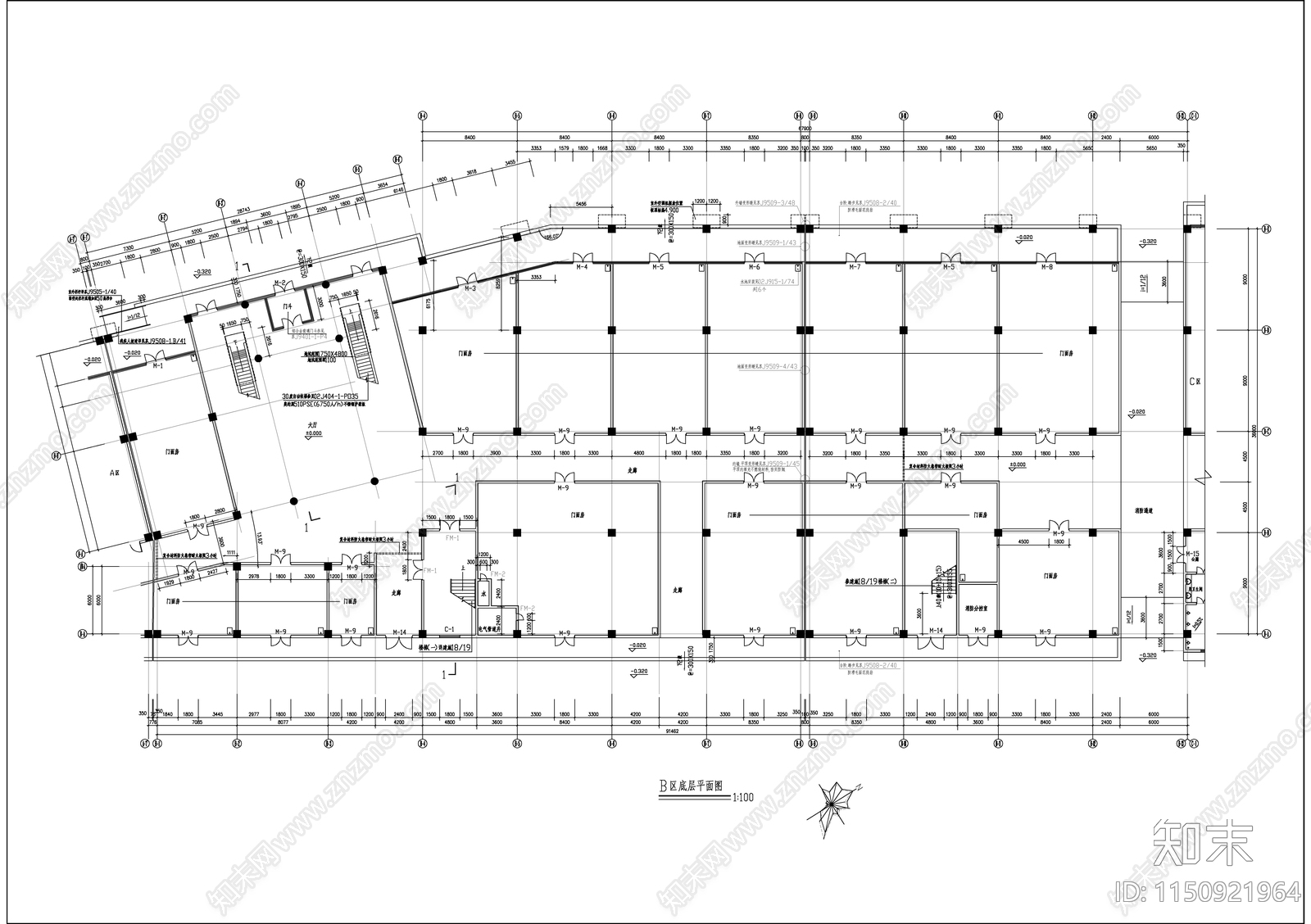 大型商场建筑cad施工图下载【ID:1150921964】