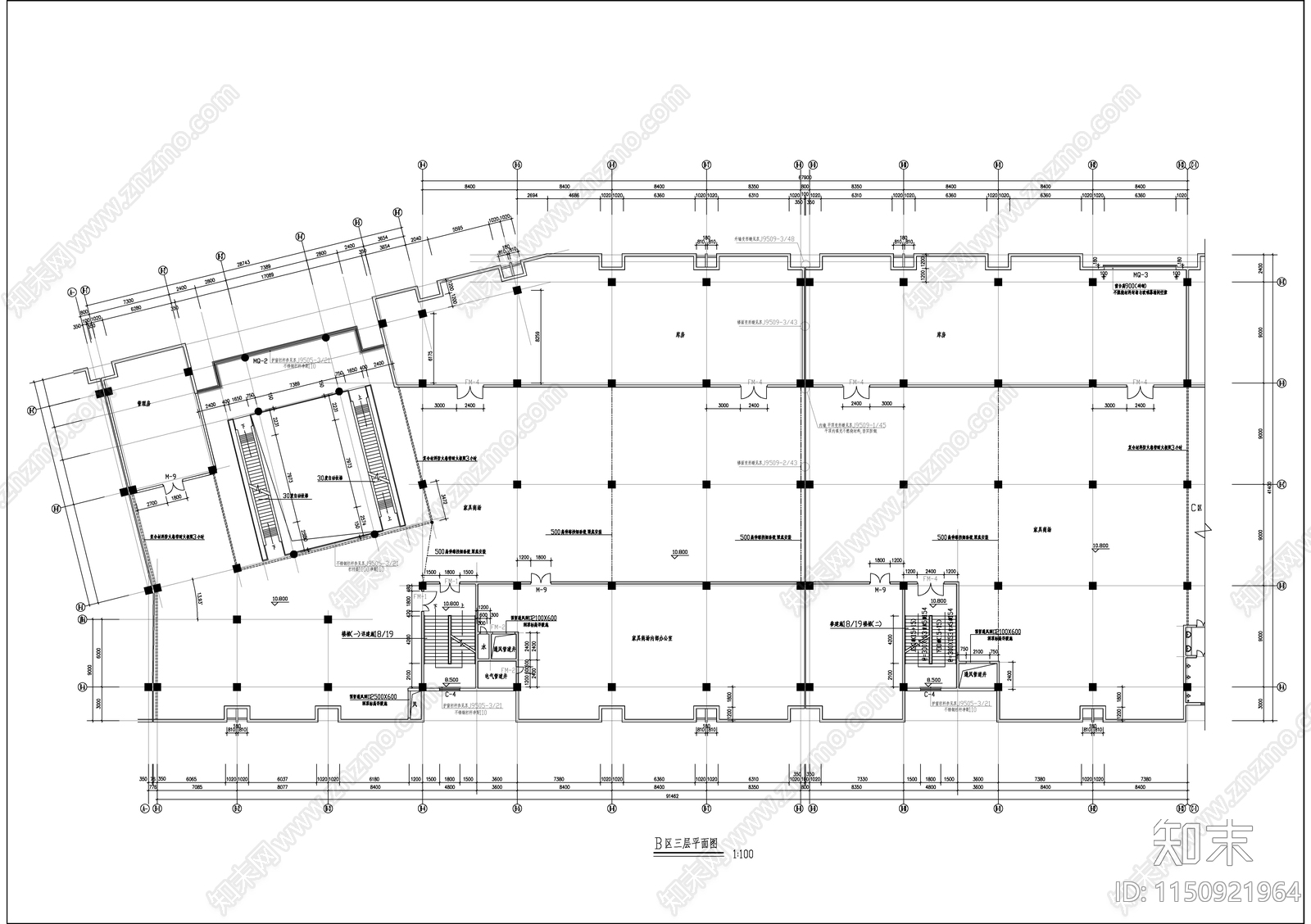 大型商场建筑cad施工图下载【ID:1150921964】