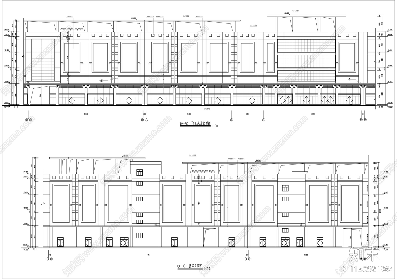 大型商场建筑cad施工图下载【ID:1150921964】