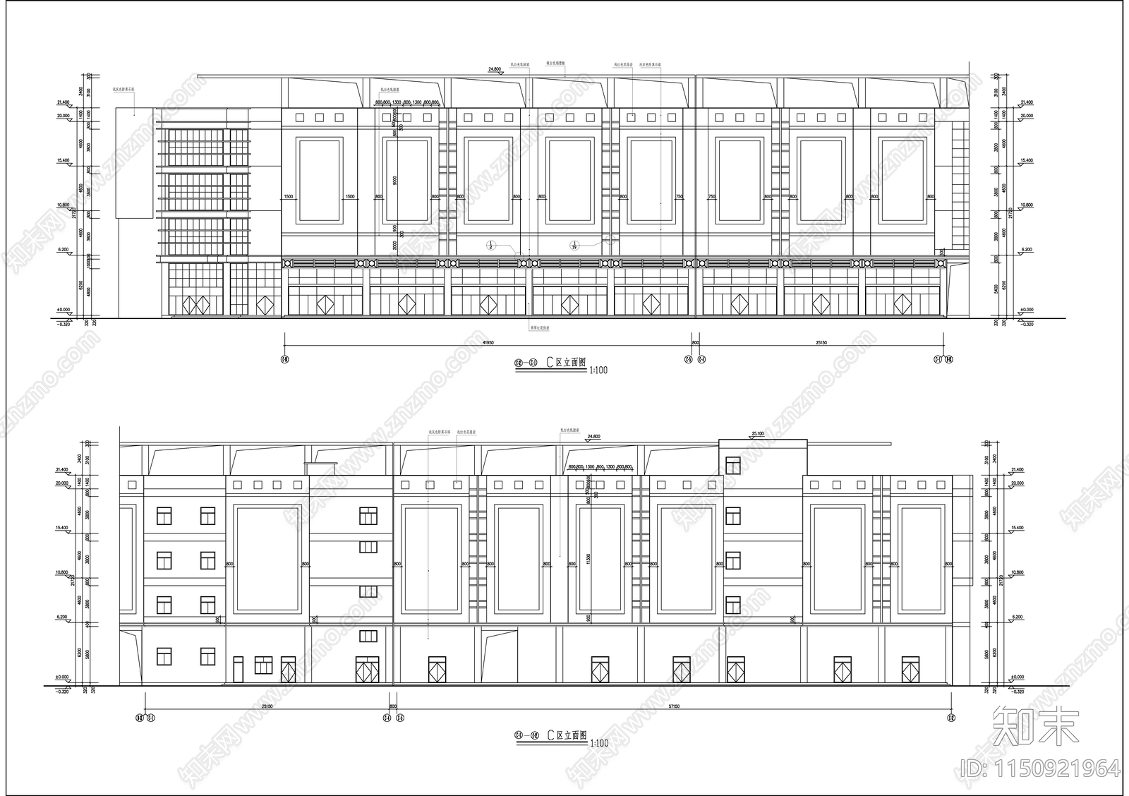 大型商场建筑cad施工图下载【ID:1150921964】