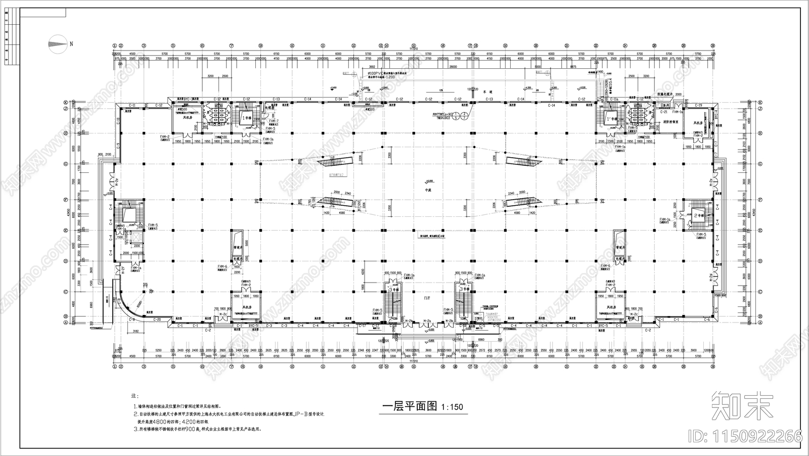 大型商场建筑cad施工图下载【ID:1150922266】