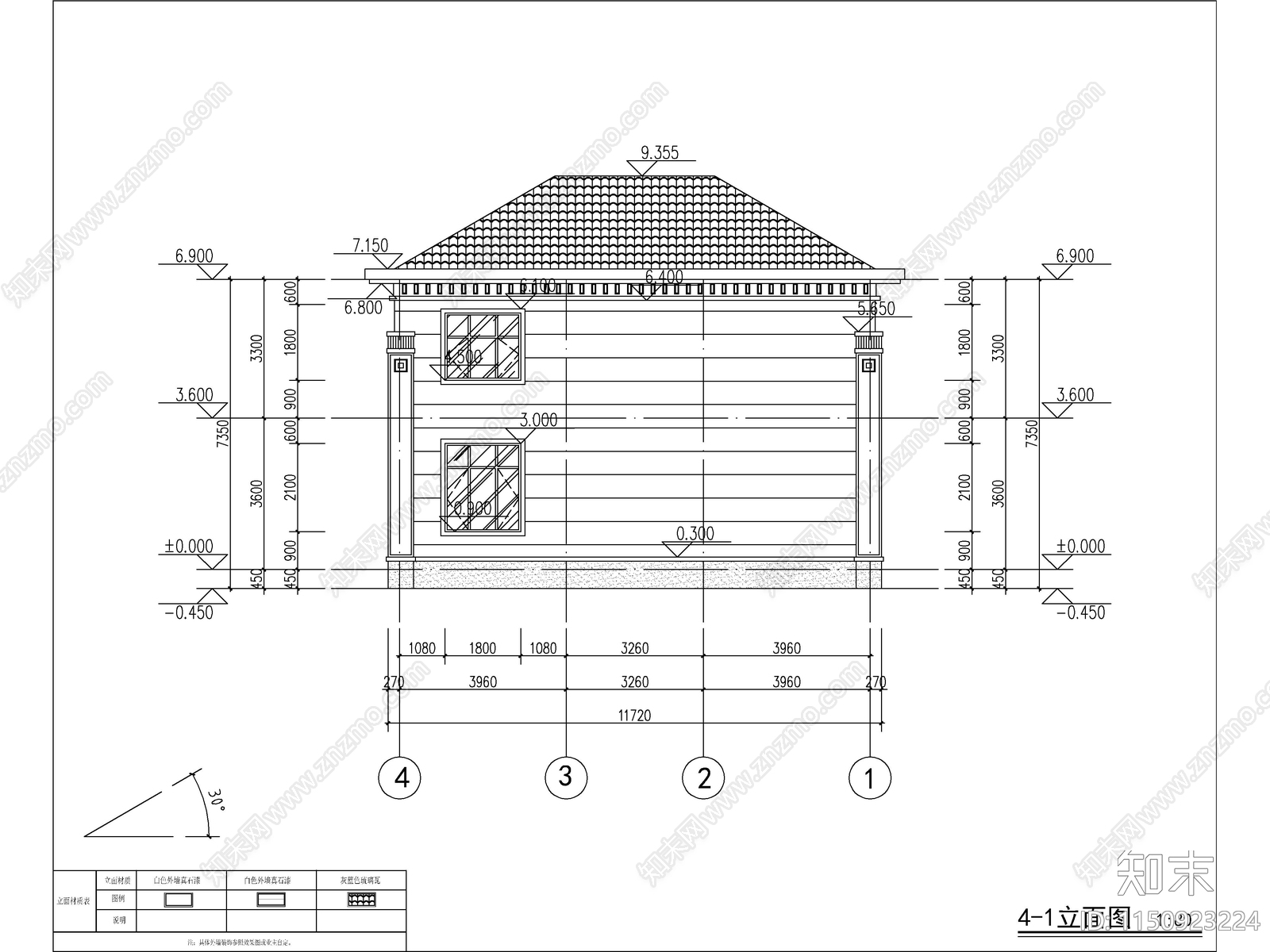 新中式两层独栋别墅建筑施工图施工图下载【ID:1150923224】