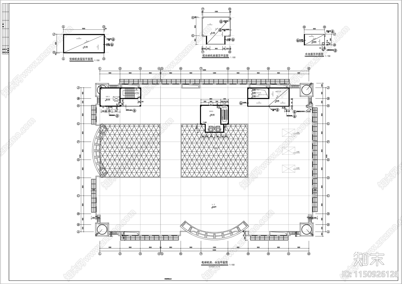 六层商场营业楼建筑cad施工图下载【ID:1150926128】