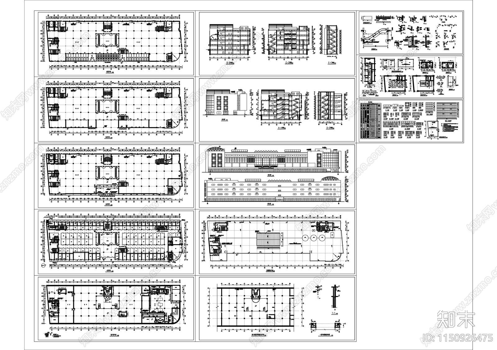 商场建筑cad施工图下载【ID:1150926475】