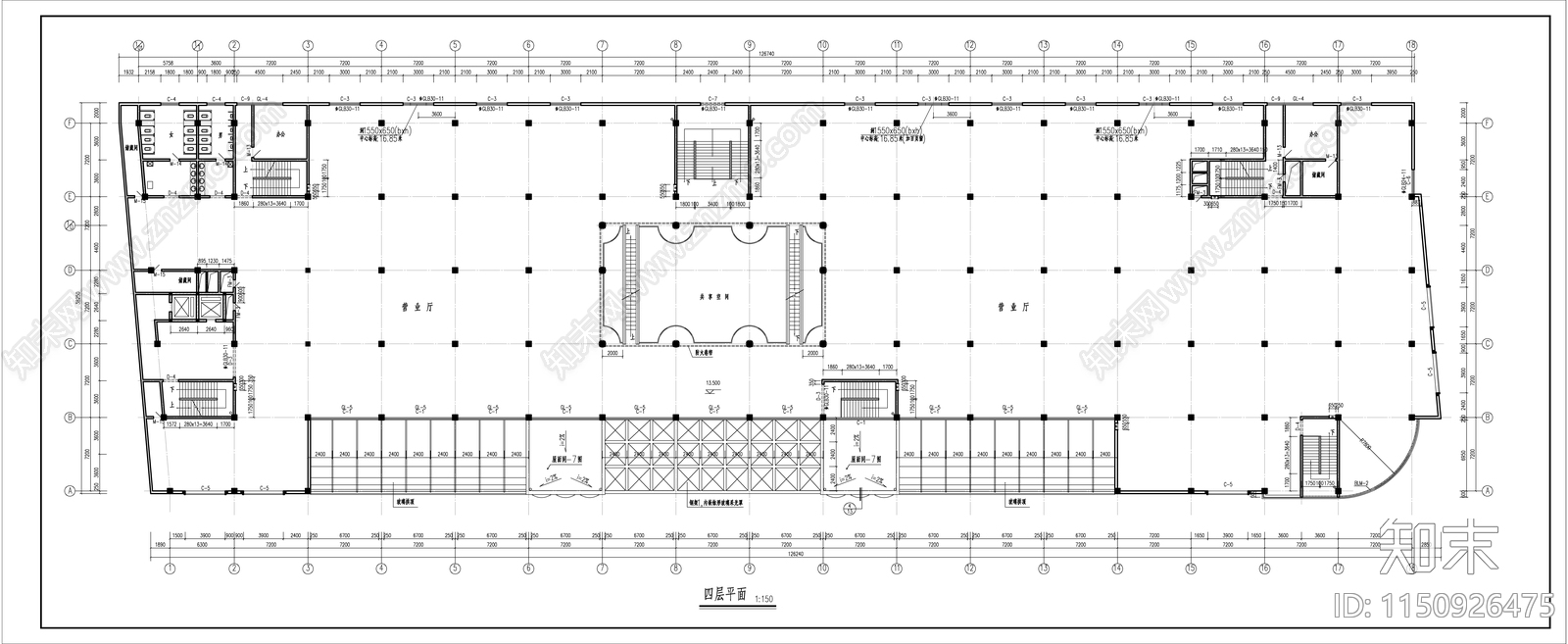 商场建筑cad施工图下载【ID:1150926475】