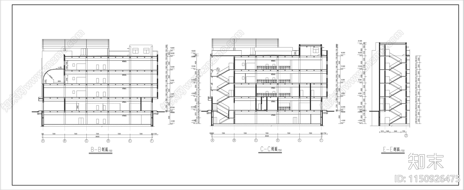 商场建筑cad施工图下载【ID:1150926475】