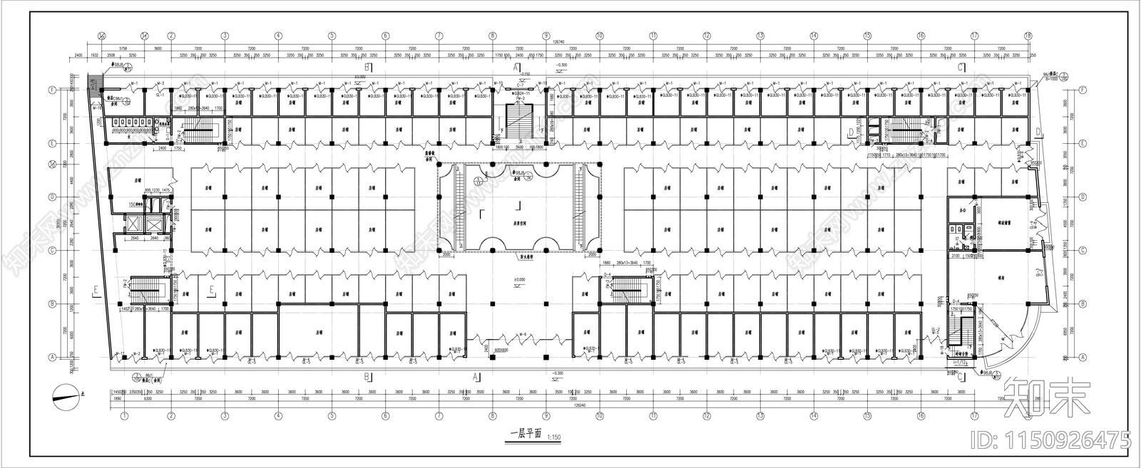 商场建筑cad施工图下载【ID:1150926475】