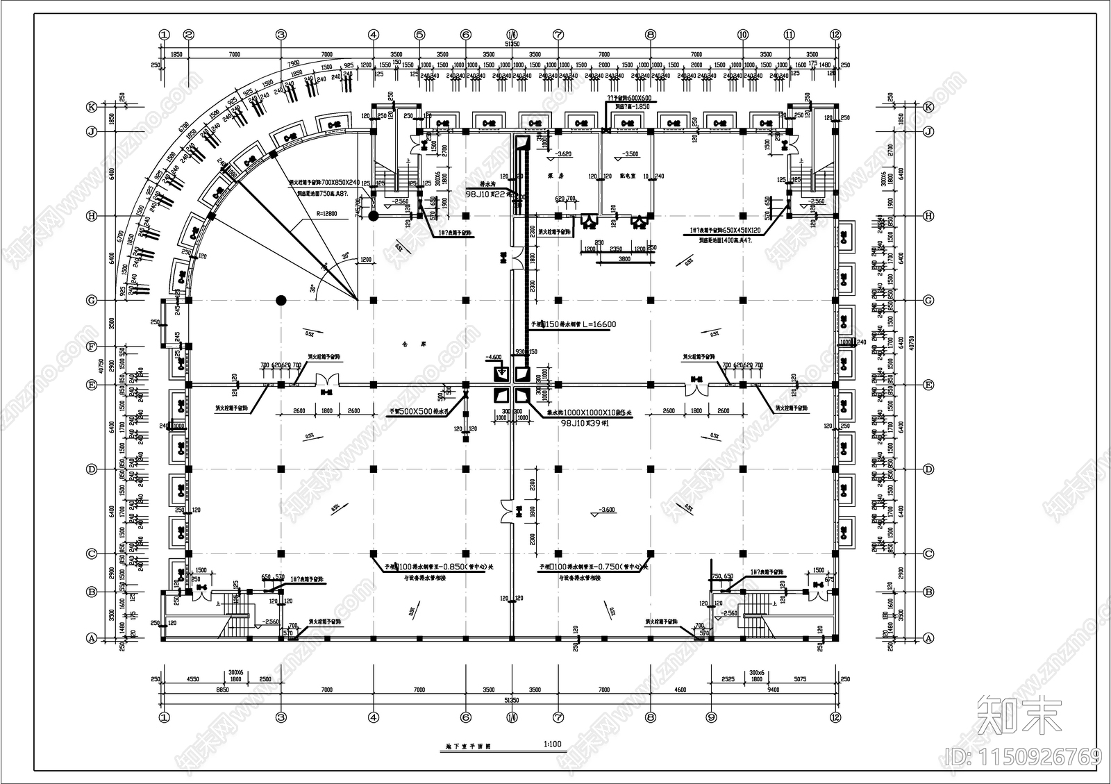 商场建筑cad施工图下载【ID:1150926769】