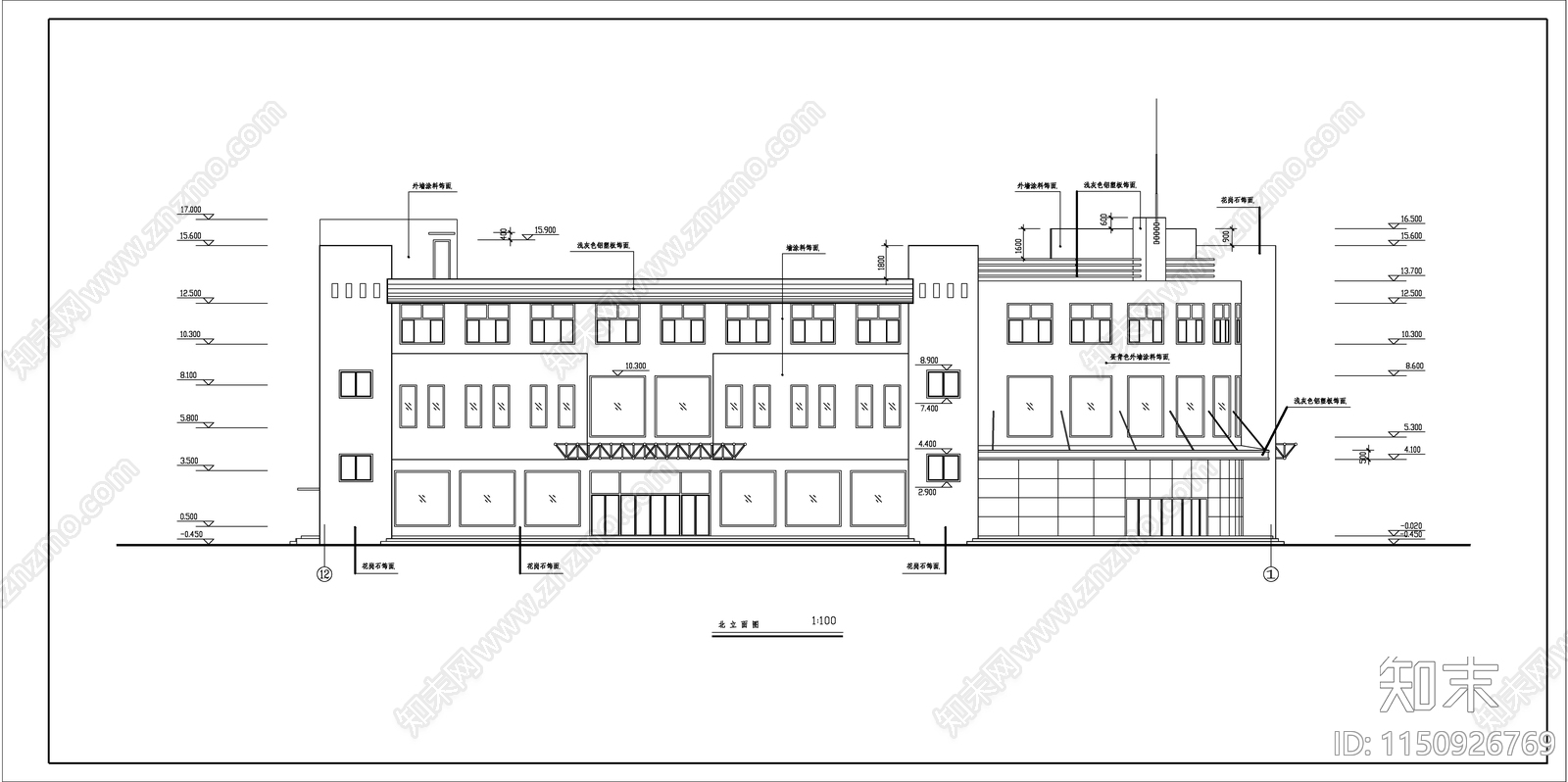 商场建筑cad施工图下载【ID:1150926769】