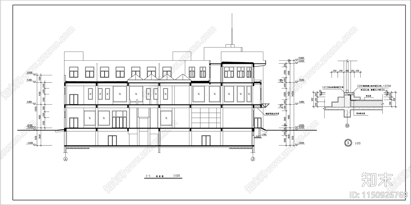 商场建筑cad施工图下载【ID:1150926769】