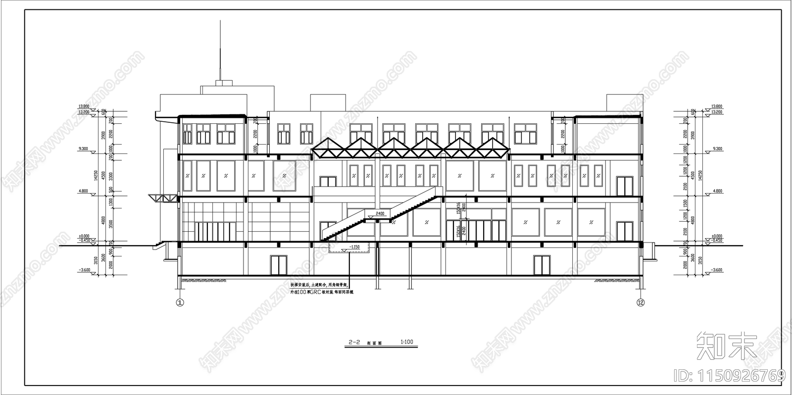 商场建筑cad施工图下载【ID:1150926769】