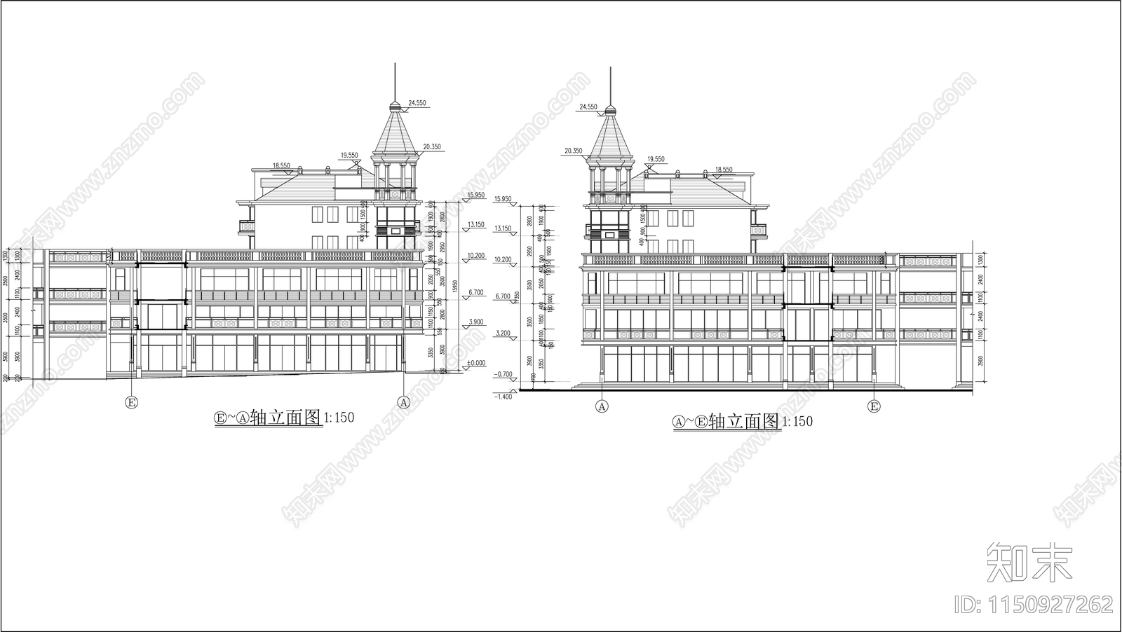 商业街建筑cad施工图下载【ID:1150927262】