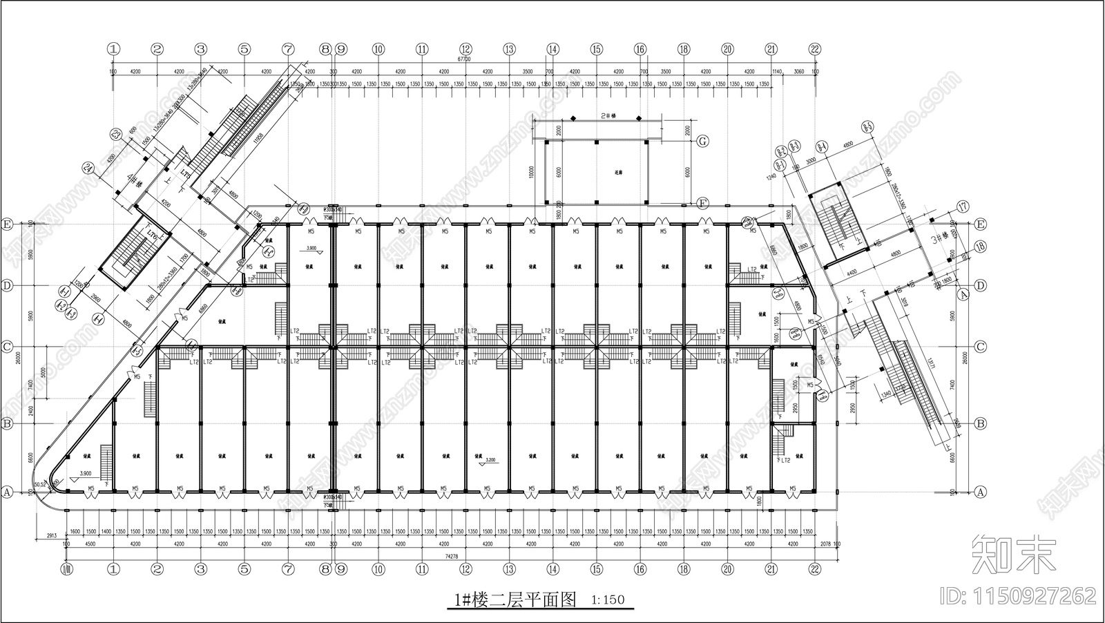 商业街建筑cad施工图下载【ID:1150927262】