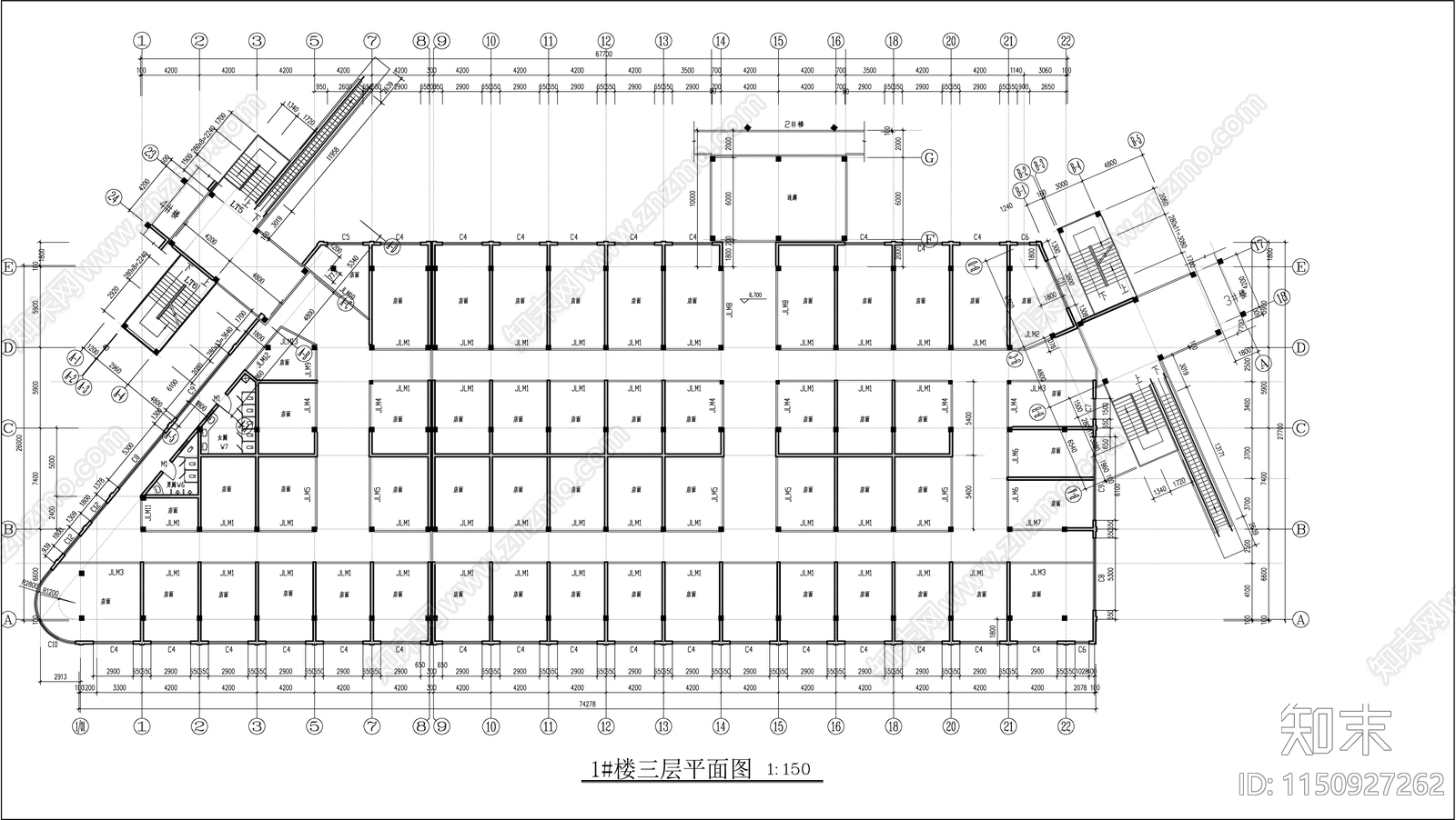 商业街建筑cad施工图下载【ID:1150927262】