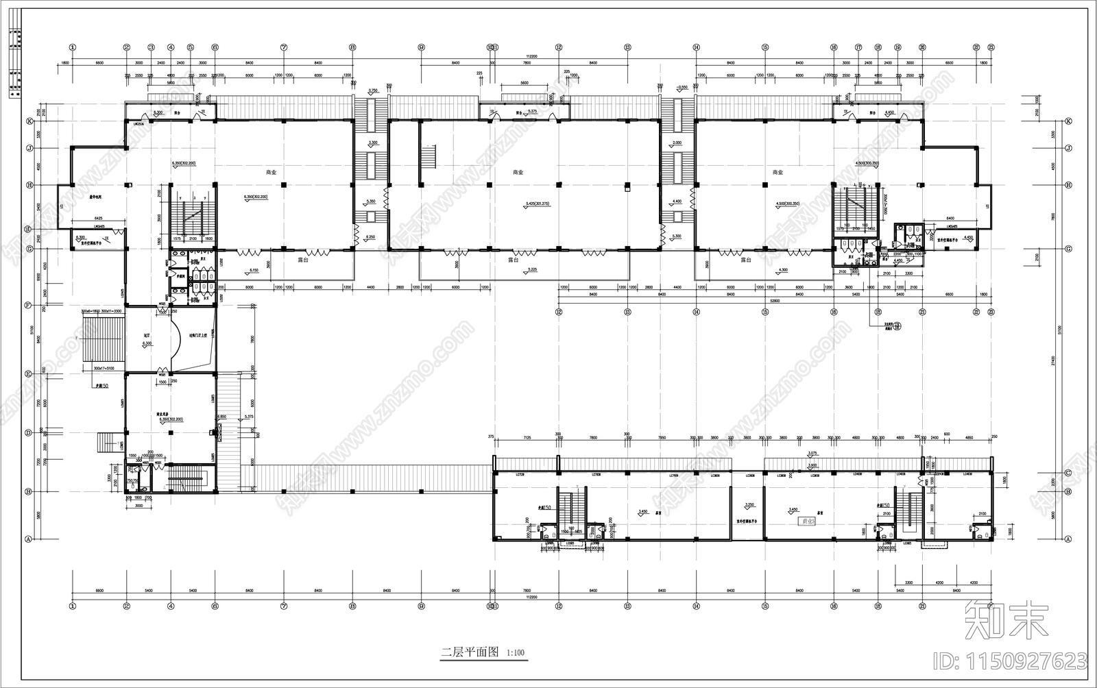 仿古商业街建筑图cad施工图下载【ID:1150927623】