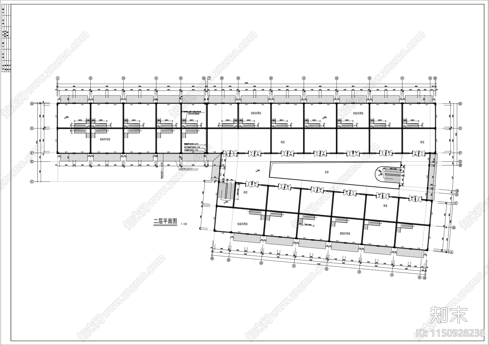 商业街建筑图cad施工图下载【ID:1150928238】