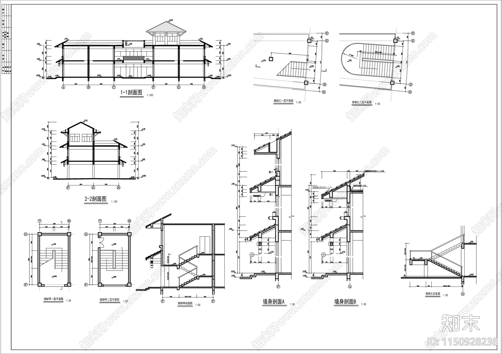 商业街建筑图cad施工图下载【ID:1150928238】