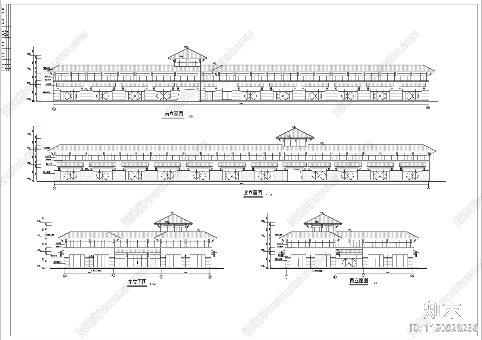 商业街建筑图cad施工图下载【ID:1150928238】