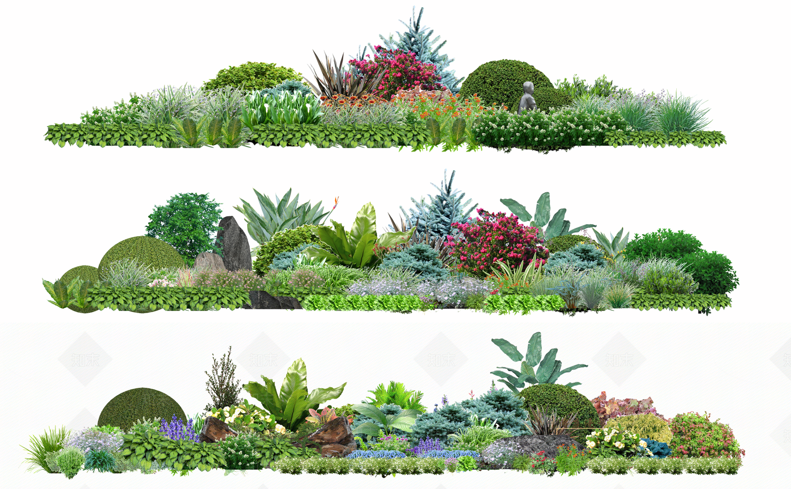 灌木植物组合SU模型下载【ID:1151088083】