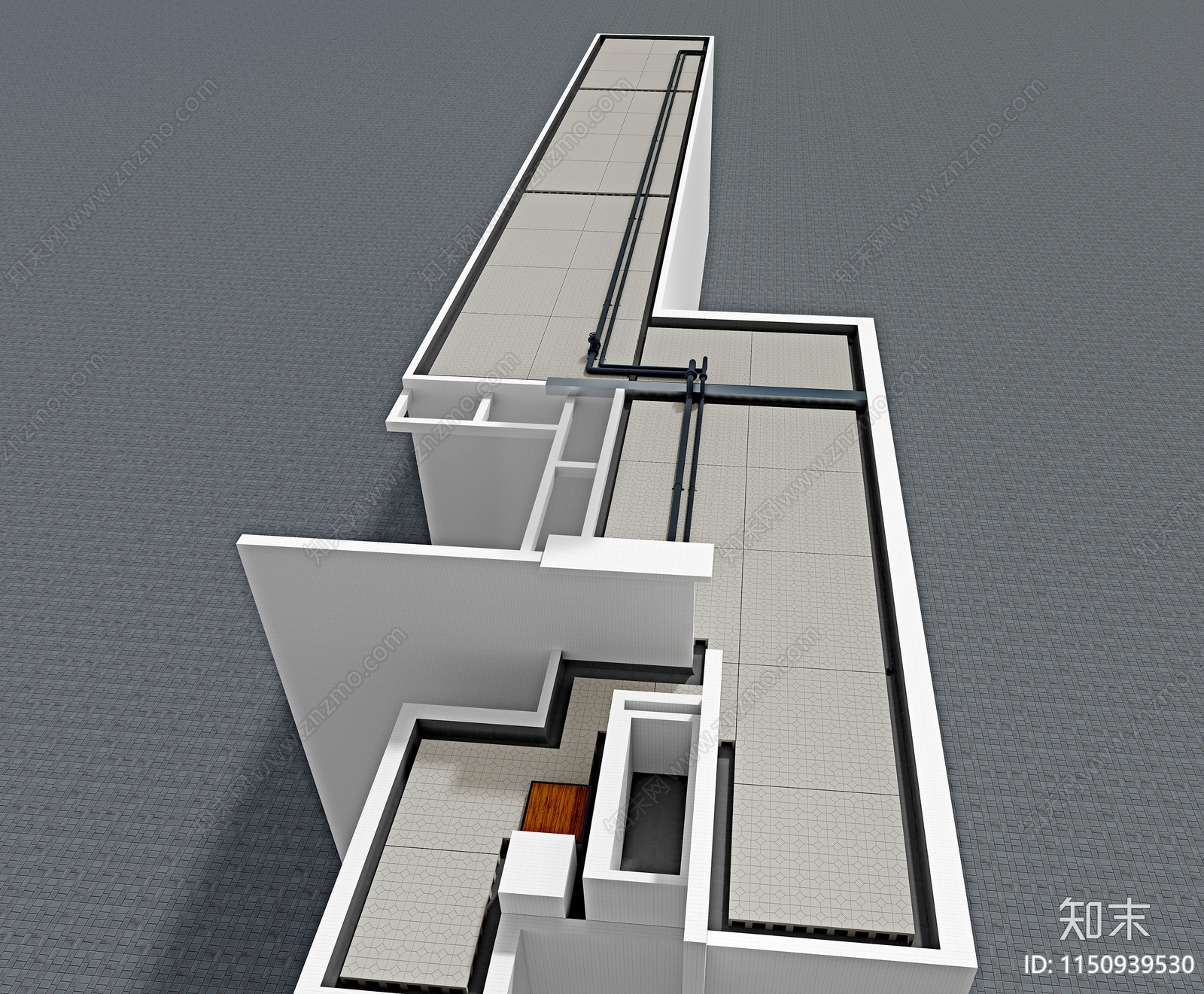 现代楼顶防水3D模型下载【ID:1150939530】