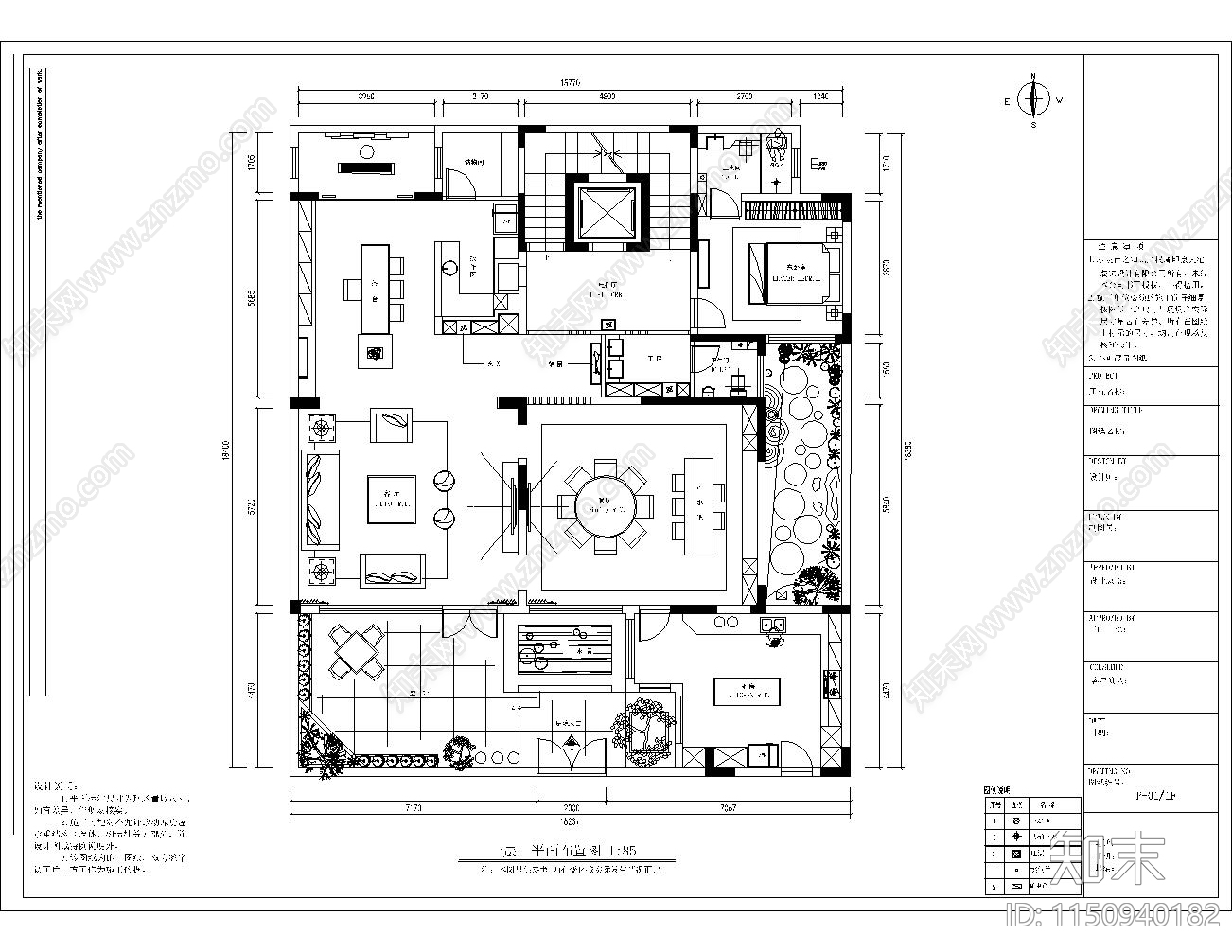 4层大别墅室内cad施工图下载【ID:1150940182】