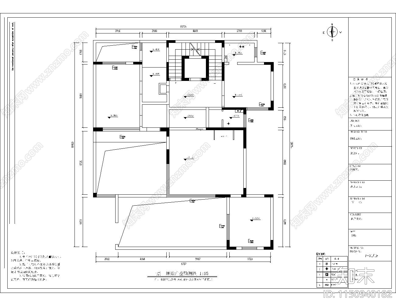 4层大别墅室内cad施工图下载【ID:1150940182】