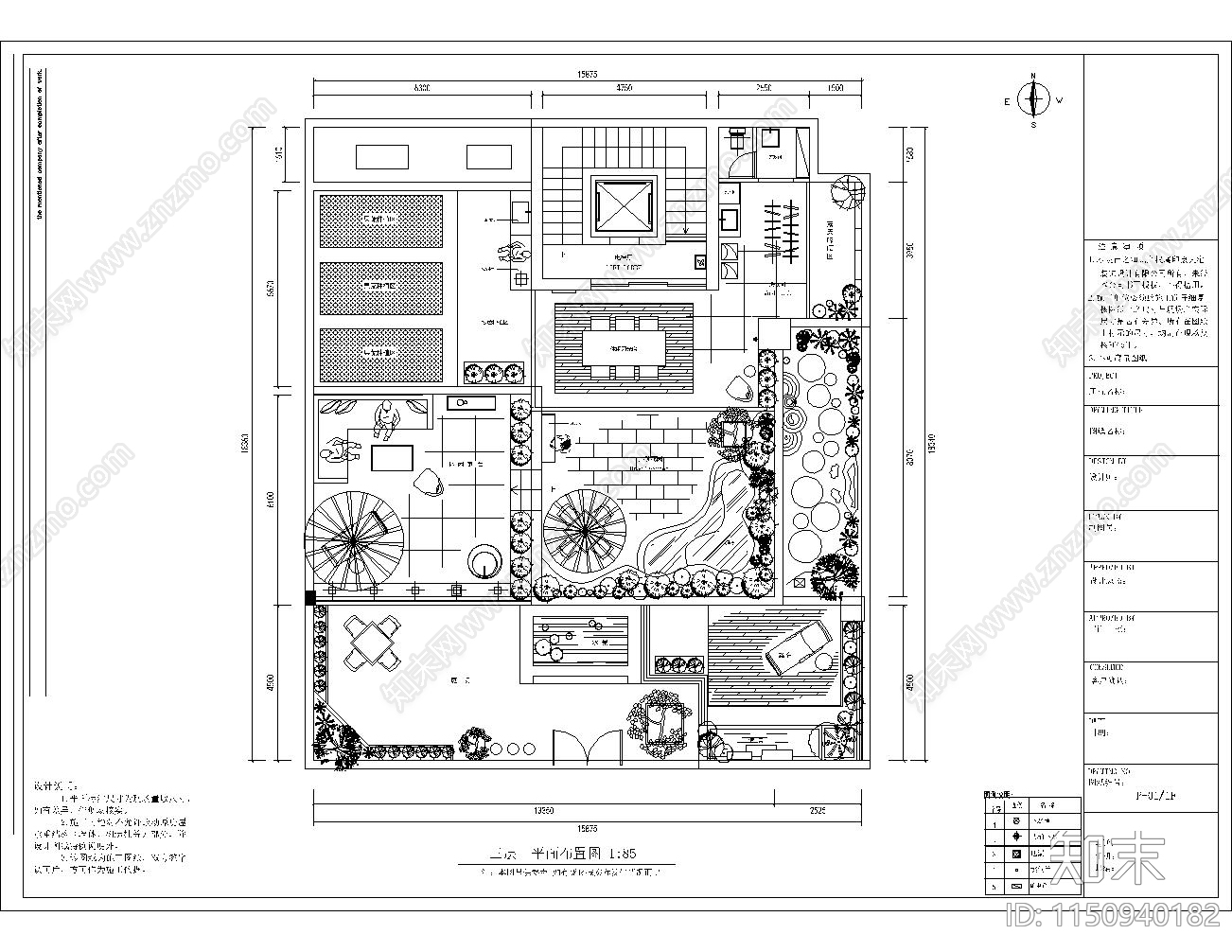 4层大别墅室内cad施工图下载【ID:1150940182】