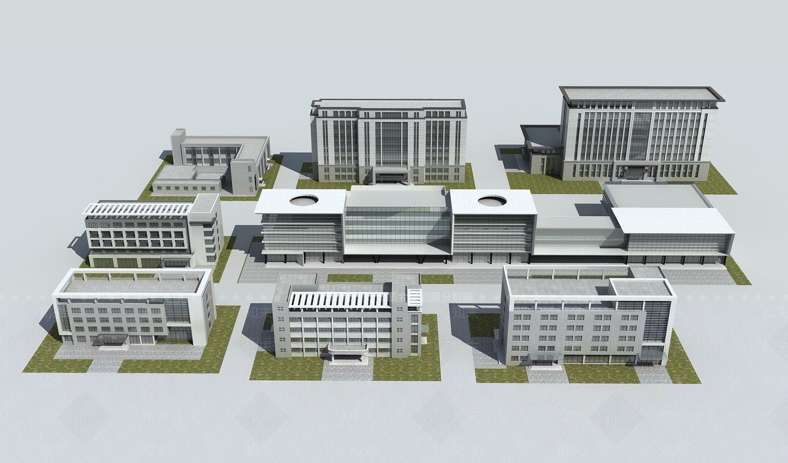 现代多层商业办公楼SU模型下载【ID:1150941343】