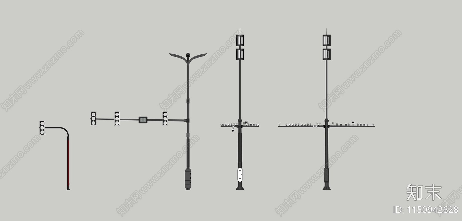信号灯杆SU模型下载【ID:1150942628】
