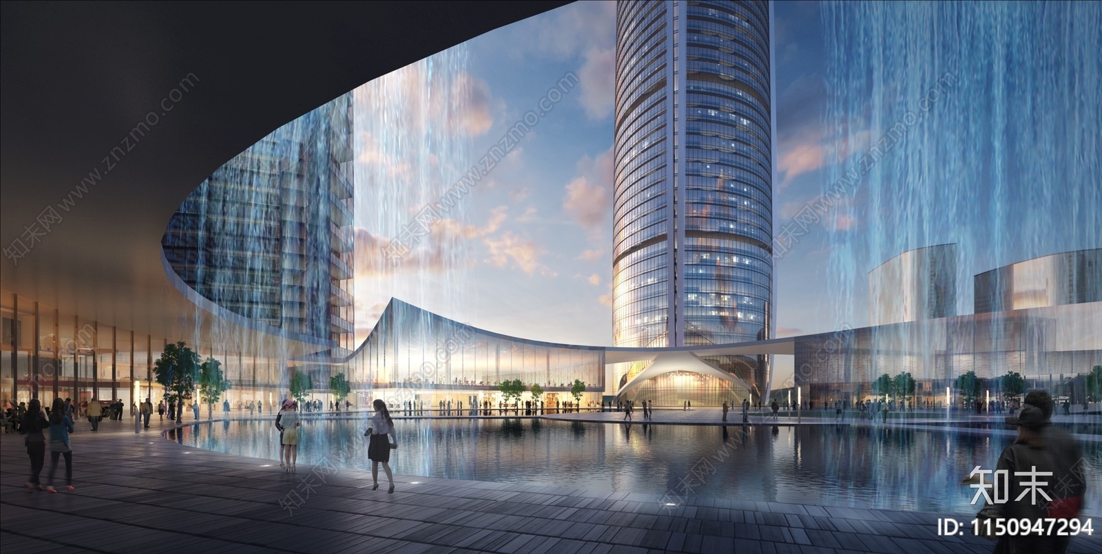 超高层办公CBD建筑施工图下载【ID:1150947294】