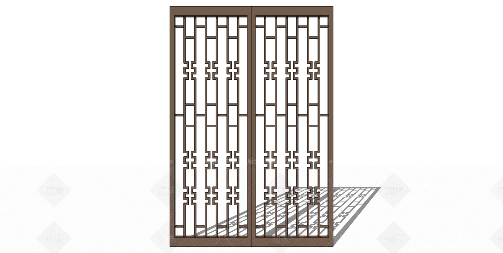 新中式铁艺隔断SU模型下载【ID:1150946934】