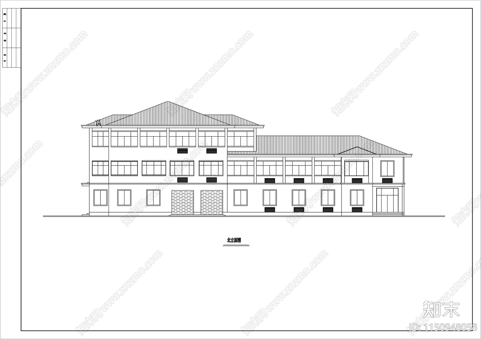 收费站建筑cad施工图下载【ID:1150948058】