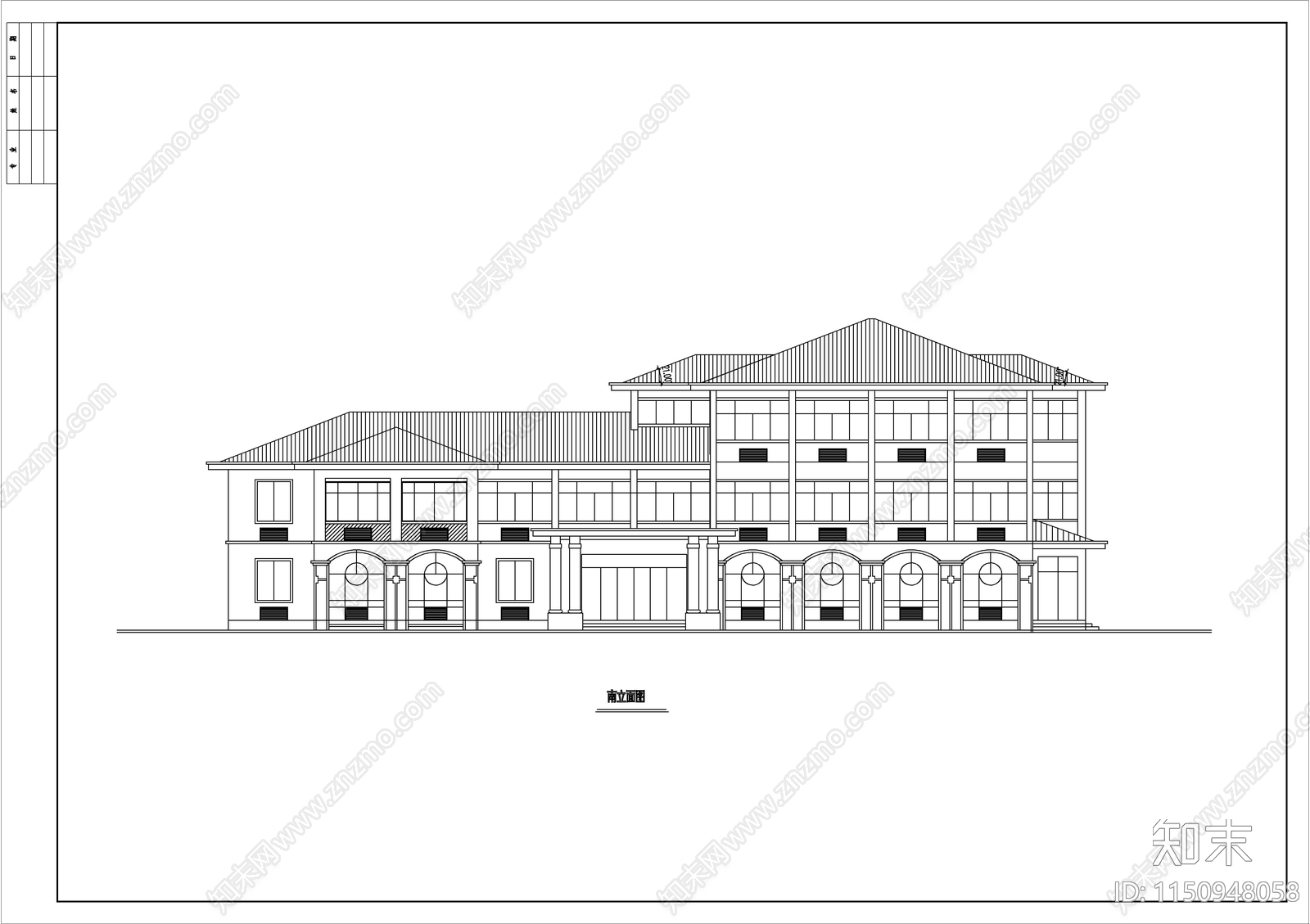 收费站建筑cad施工图下载【ID:1150948058】