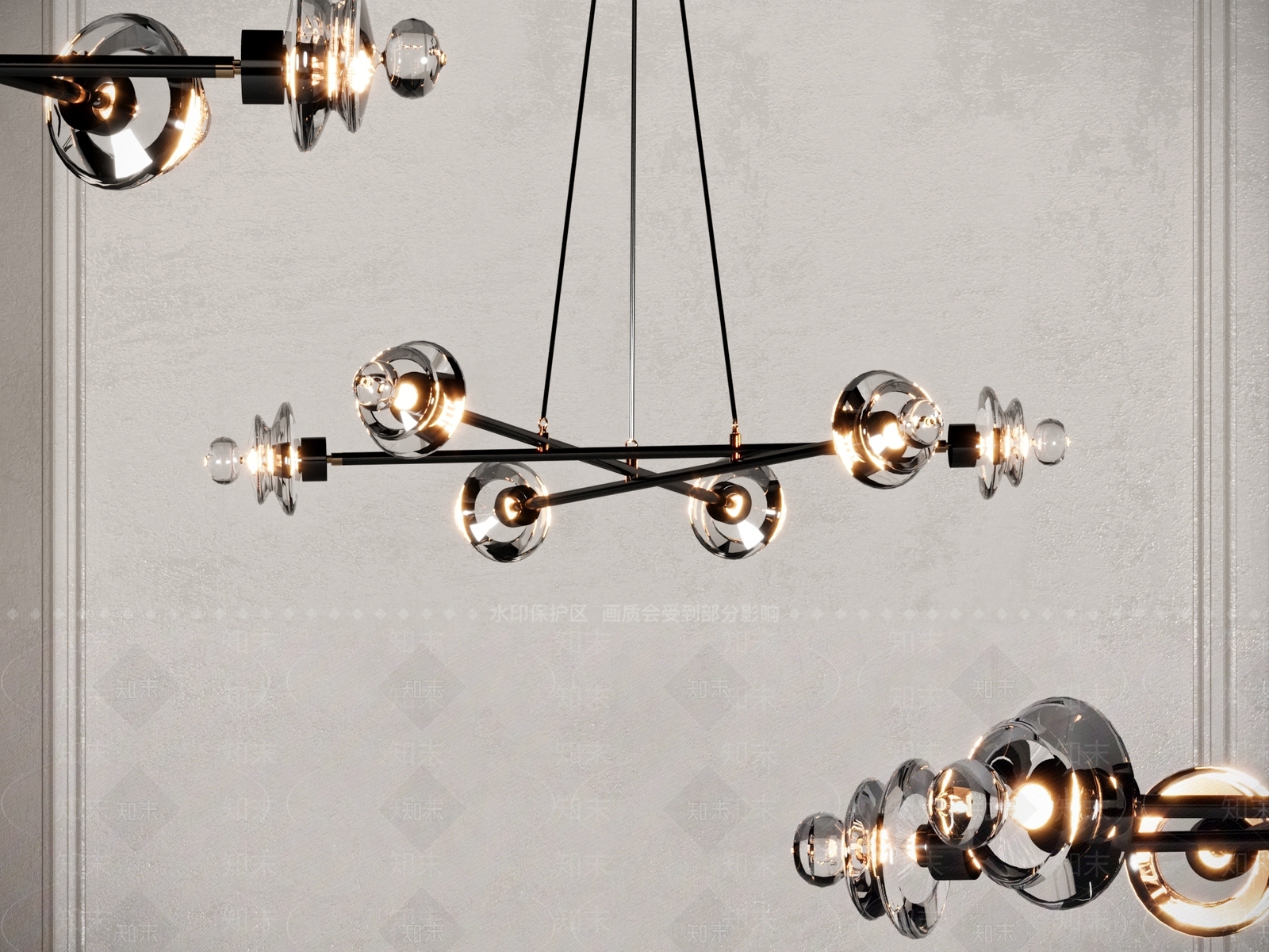 现代装饰吊灯3D模型下载【ID:1150948407】