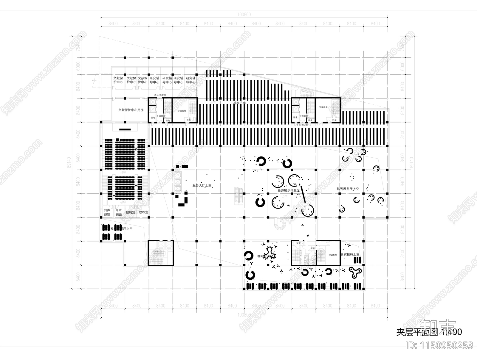 江西省图书馆室内cad施工图下载【ID:1150950253】