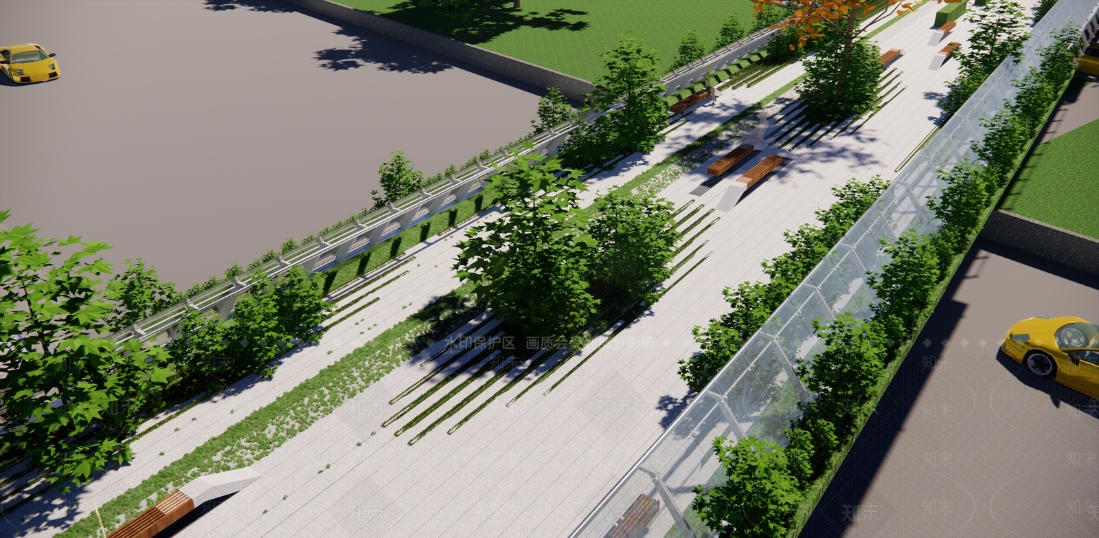 现代景观天桥SU模型下载【ID:1150951288】