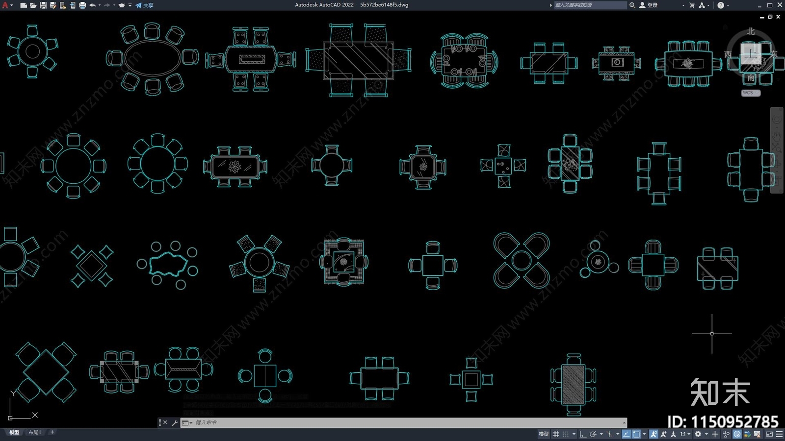 室内餐桌椅施工图下载【ID:1150952785】