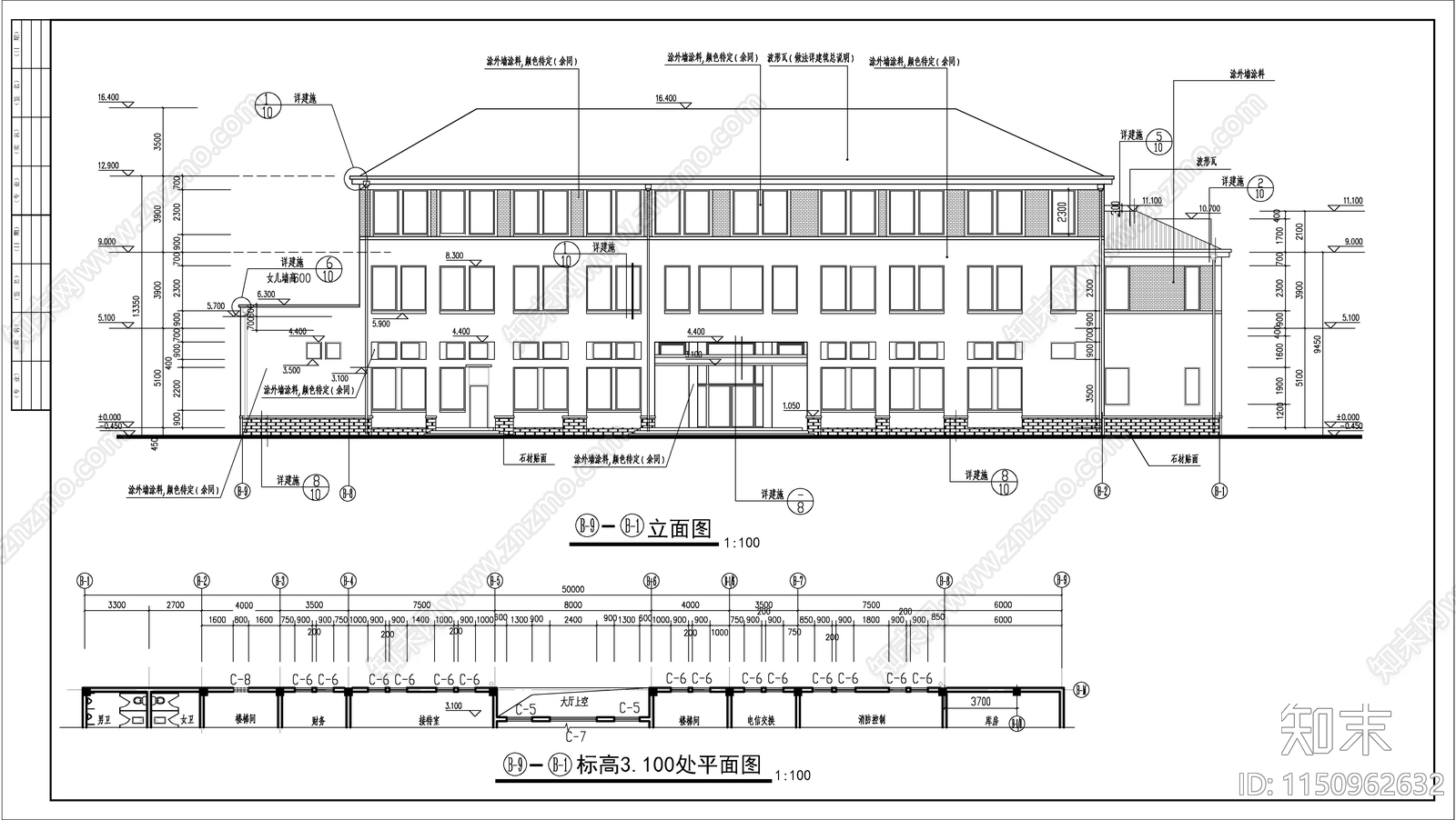 豪华会所室内cad施工图下载【ID:1150962632】