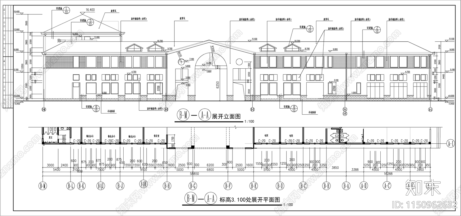 豪华会所室内cad施工图下载【ID:1150962632】