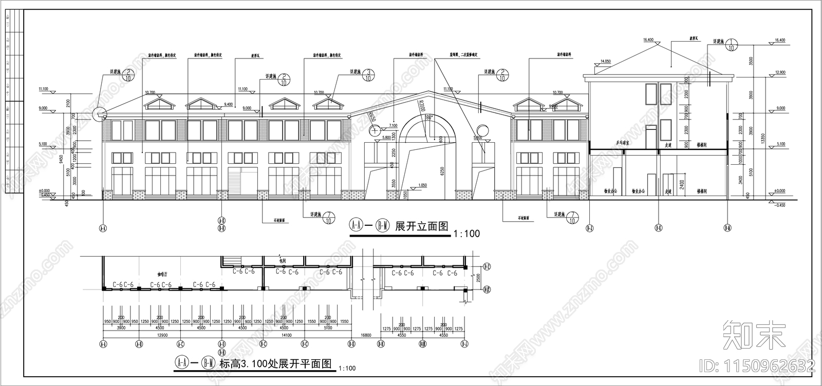 豪华会所室内cad施工图下载【ID:1150962632】