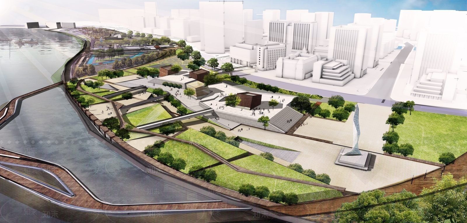 现代展览馆建筑SU模型下载【ID:1150963575】