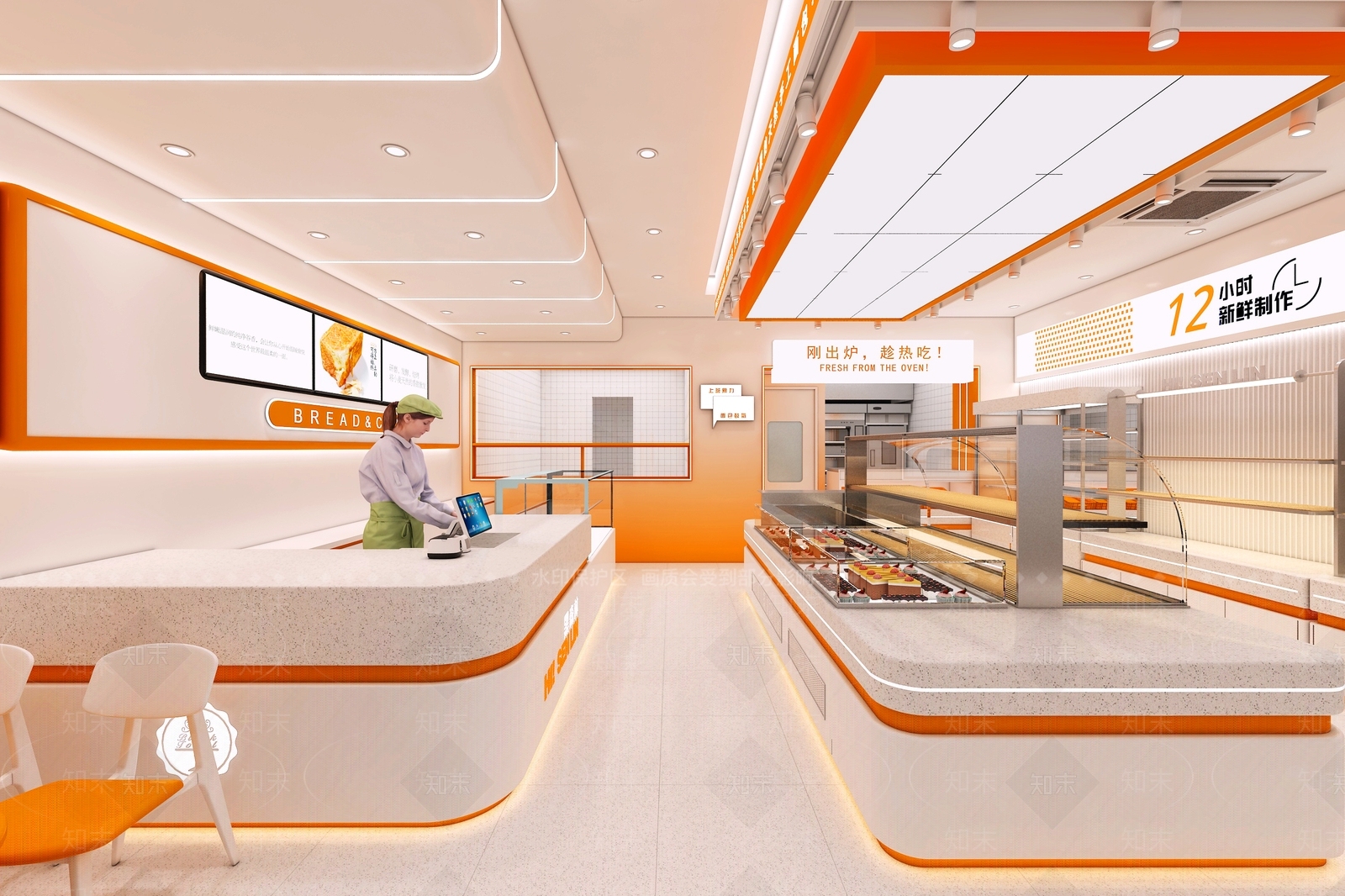 现代甜品面包店3D模型下载【ID:1150964457】