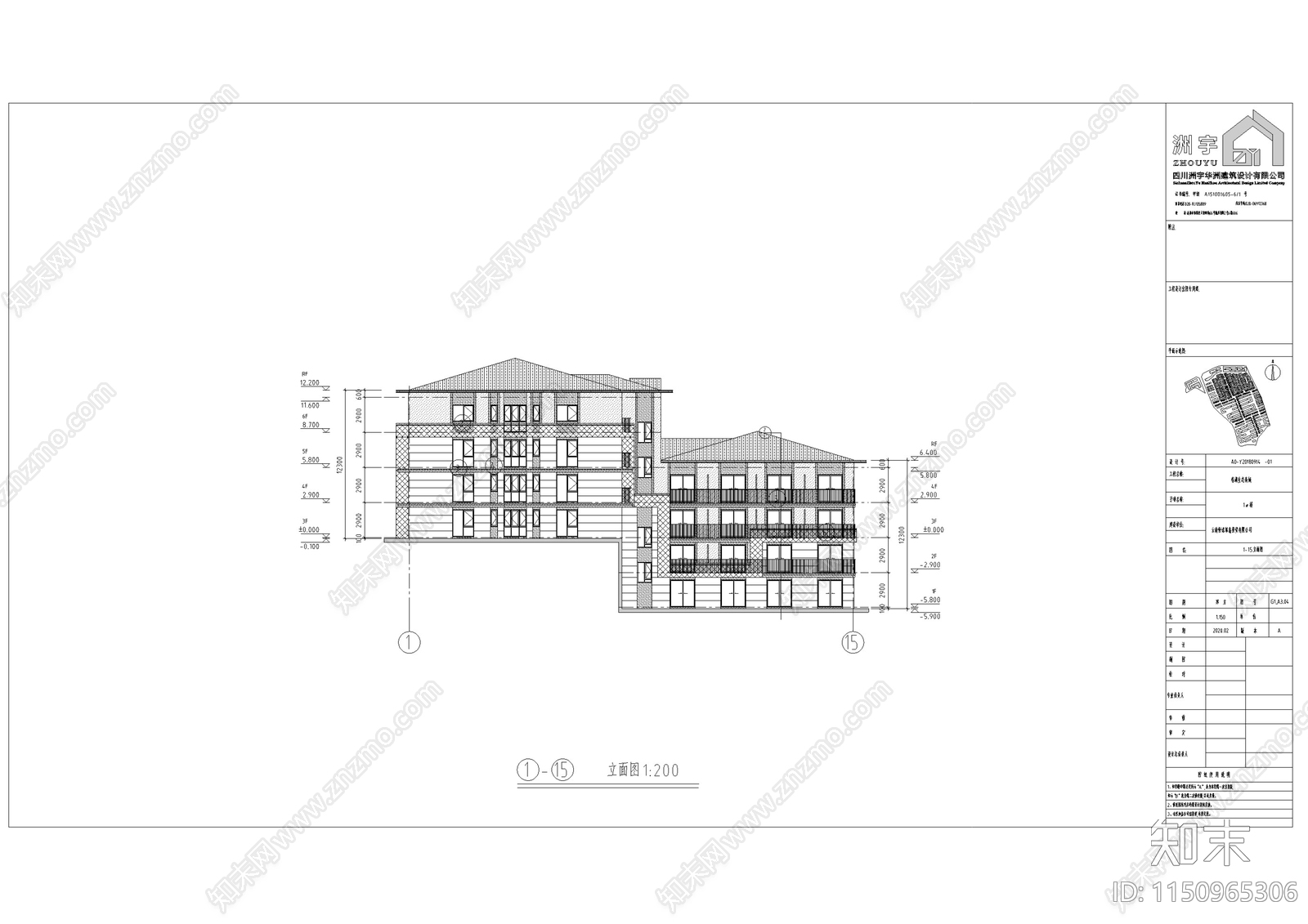 多层公寓建筑cad施工图下载【ID:1150965306】