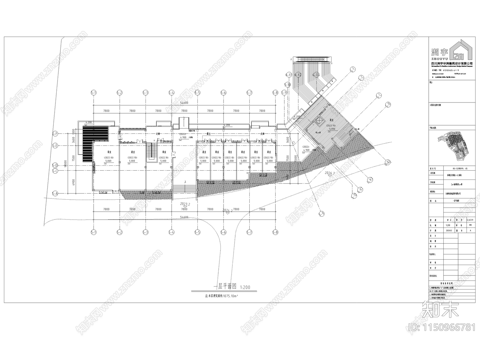 现代风格商业街cad施工图下载【ID:1150966781】