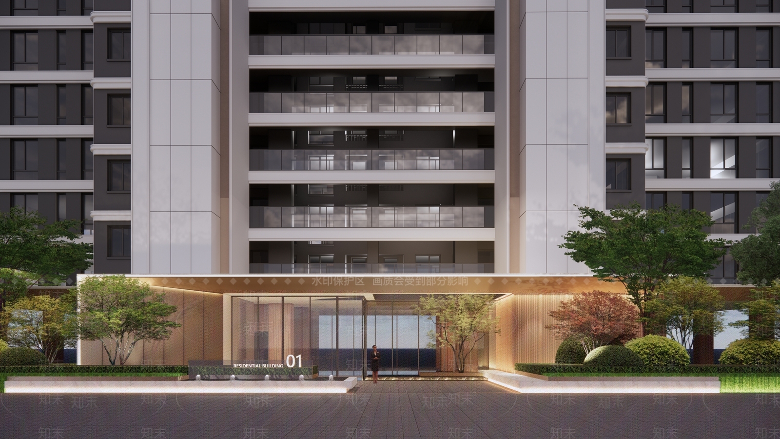 现代风格入户景观SU模型下载【ID:1150966754】