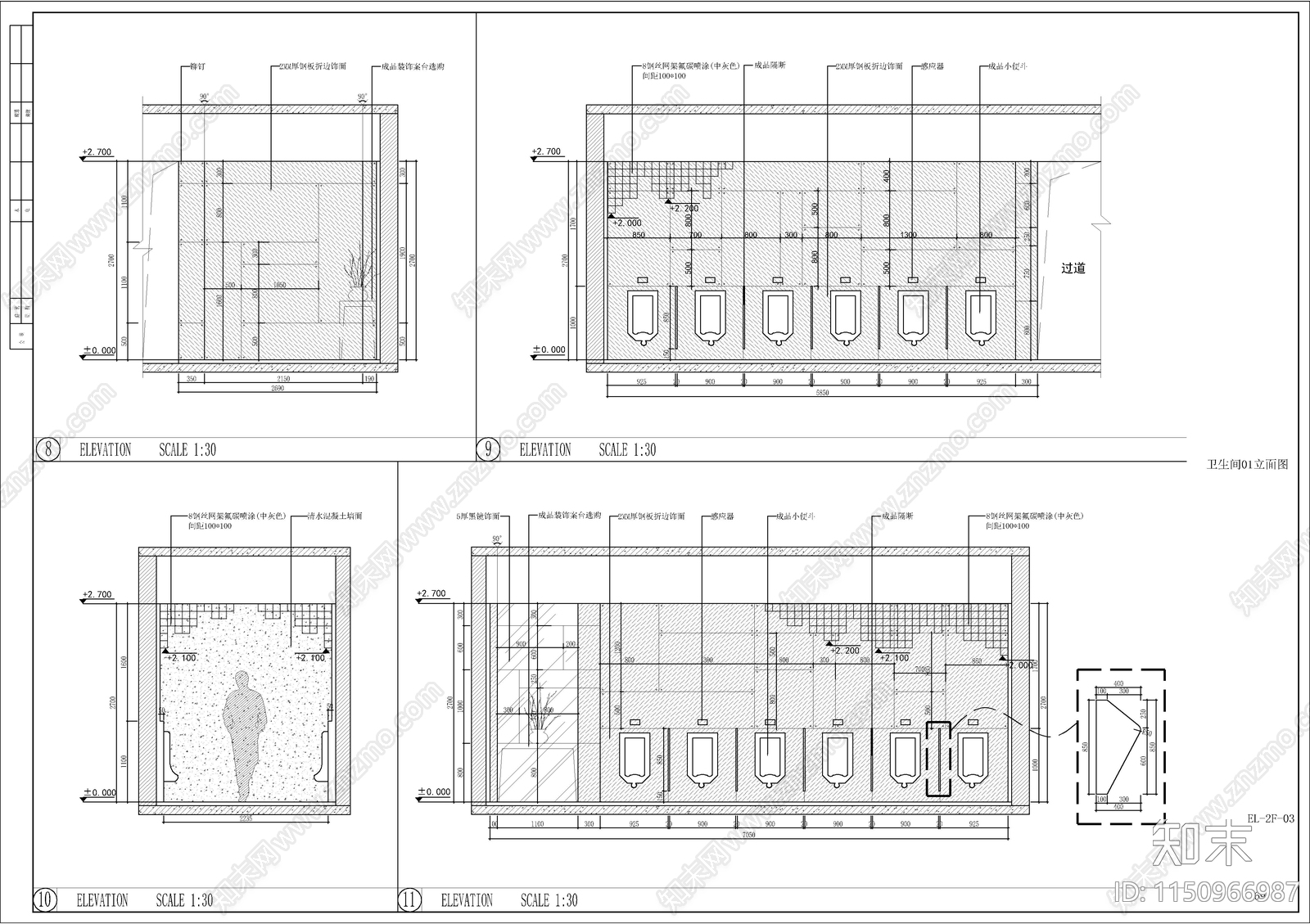 某酒吧室内cad施工图下载【ID:1150966987】