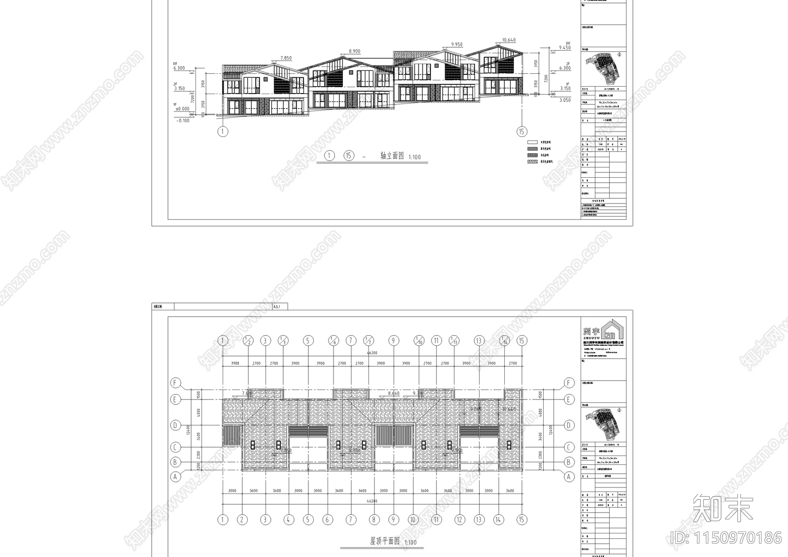 商墅建筑cad施工图下载【ID:1150970186】