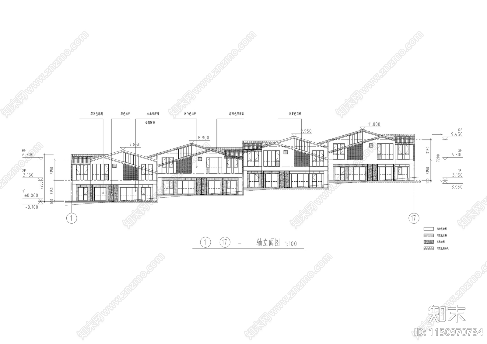 商墅建筑cad施工图下载【ID:1150970734】