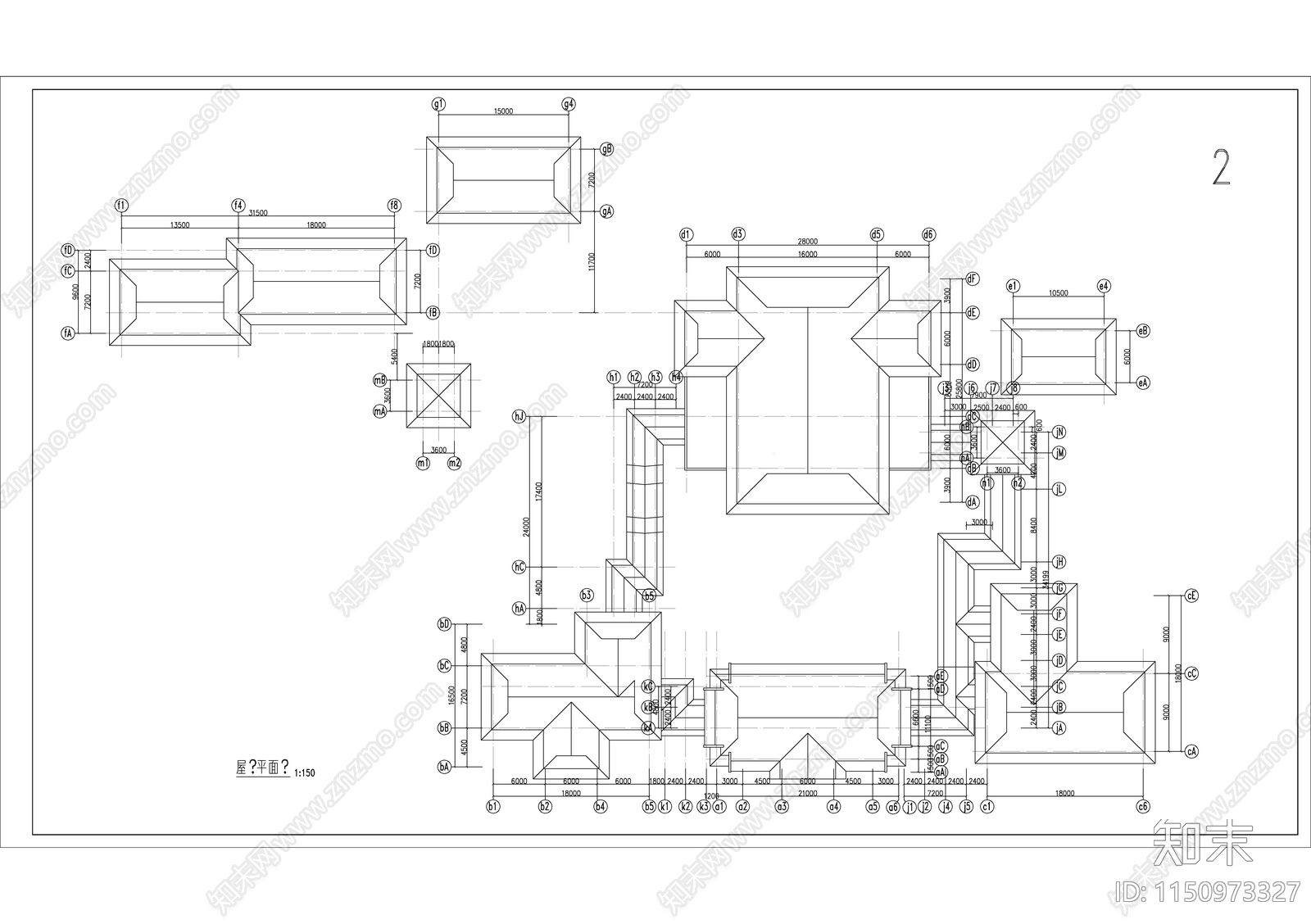 新中式风格温泉浴场景观cad施工图下载【ID:1150973327】