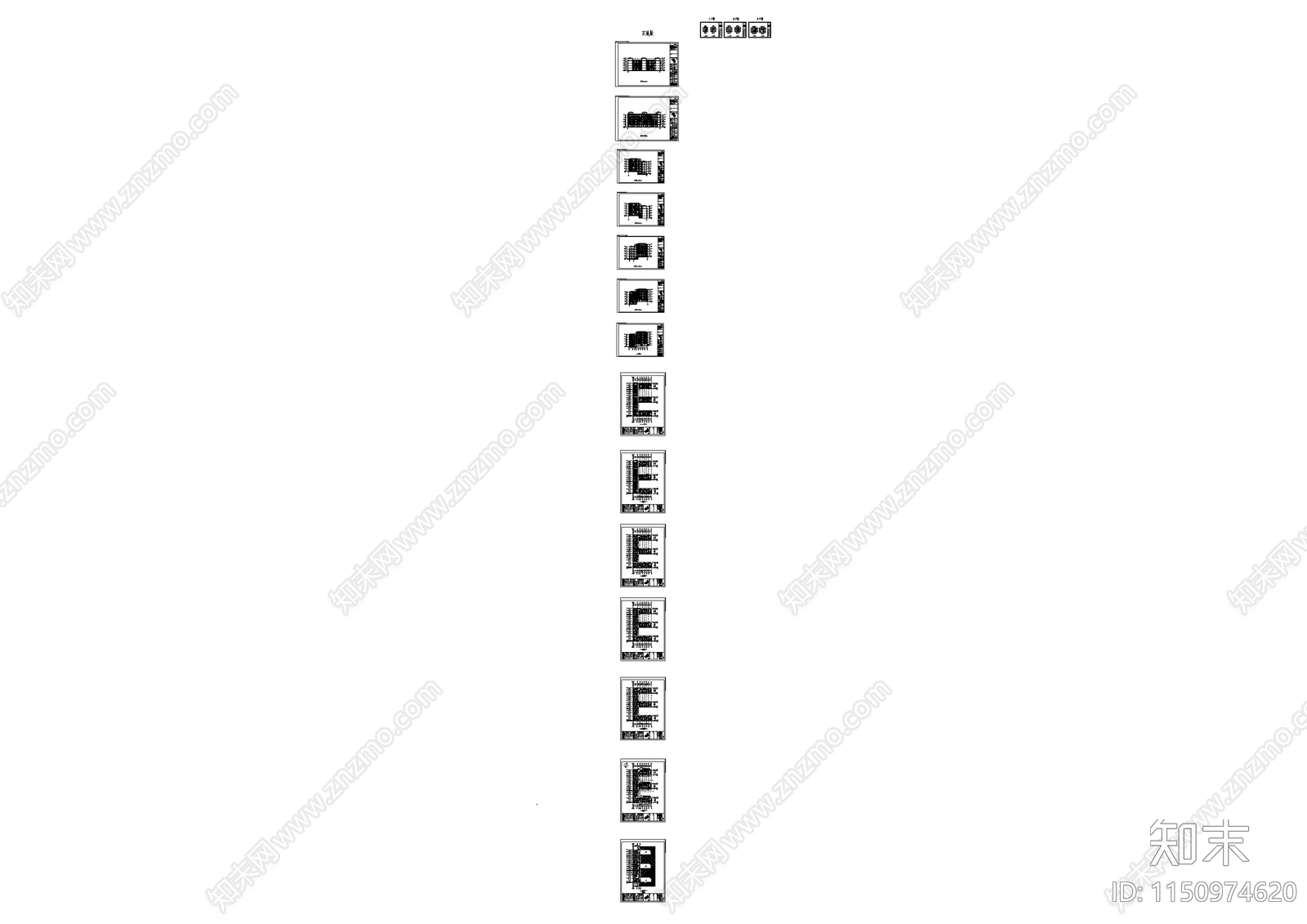 多层LOFT公寓建筑cad施工图下载【ID:1150974620】